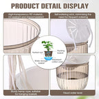 6 Pack Self Watering Hanging Planters Indoor Flower Pots(4.5 +6.5) Visible Water Level Markers 3 Hanging Ropes with Drainage Holes for Indoor Outdoor Garden Home Decor Supplies(Grey)