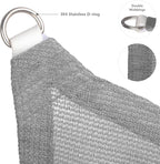 Eden's Decor Straight Flat-Edged Sun Shade Sail Rectangular 7' x 12' Grey UV-Blocking Outdoor Canopy Fabric Cloth Awning for Pergola Patio Garden Backyard Custom Size
