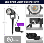 L LOHAS LED Tree Spotlight Outdoor, Purple Halloween Spot Lights for Yard, Auto On/Off 5W 120V Landscape Lighting for House, Holiday, Garden, Decoration, 450LM IP66 Waterproof, UL Listed, 2 Pack