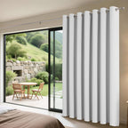 Joydeco Blackout Patio Sliding Door Curtains 96 Inches Long, Grommet Privacy Room Divider Curtains, Extra Wide Thermal Blackout Drapes for Bedroom Living Room (Greyish White, 70Wx96L, 1 Panel)