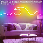 132FT Neon LED Rope Lights IP65 Waterproof LED Lights for Bedroom Flexible LED Light Strip with Remote/APP Control RGB Lighting Strip for Indoors Outdoors Bedroom Room Home Décor