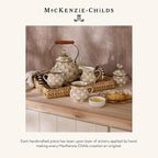 MACKENZIE-CHILDS Flowerpot, Decorative Garden Pot for Growing Plants, Brown-and-White Mocha Check