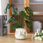 6 Inch Ceramic Plants Pots Vintage Ceramic Flower Planters Crackle Glaze Finish Flower Pots Decorative Floral Vintage Planters for Living Room Garden Home Decor Gifts(Classic)
