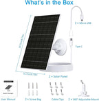 Zivif 7W Solar Panel for Arlo Essential 2K (2nd Gen), Essential XL Spotlight Cameras, USB-C Solar Charger with Micro USB Connector, IP66 Waterproof, 360° Adjustable Mount, 7.2ft Cable, 2 Pack