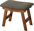 Foot Stool,Ottoman,Bamboo Small Sofa Foot Rest Under Desk,Extra Seating for Living Room, Bedroom and Kitchen (Brown Stool Legs - Gray Surface)