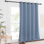 NICETOWN Blackout Stone Blue Curtain 102 inches Length, Grommet Thermal Curtains Cold/Light/Sound Blocking Solid Window Drape for Bedroom/Living Room (W66 x L102, 1 Panel)