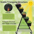 Homdox 4FT Vertical Garden Bed, 5 Tiers Raised Garden Planter, 25.6 * 26 * 48Inch with 4 Hooks & 4 Wheels, Vegetable Flower Stand for Garden Patio Yard, Black