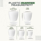 Utopia Home - Plant Pots Indoor with Drainage - 7/6.6/6/5.3/4.8 Inches Flower Pots for Indoor Planter - 10 Pack Plastic Planters - Ideal for Stocking Stuffers or Home Christmas Decorations - White