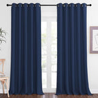 NICETOWN Blackout 110 inch Sliding Door Curtain, Grommet Thermal Insulated Room Darkening Window Treatment Divider for Bedroom/Living Room, Navy, W66 x L110, 1 Panel