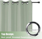 HolidayIdeas Outdoor Curtains for Patio Waterproof, 6 Panels - 54x95 Inches - Weatherproof Privacy Outsides Curtains for Cabana Porch Pergola, Sunlight & UV Blocking (SageGreen, Grommet Top)