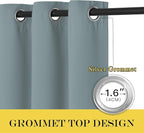 NICETOWN Extra Wide Patio Door Curtain 84 inch Long - Energy Smart & Noise Reducing Grommet Thermal Insulated Wide Width Drapes, Sliding Door Curtain for Guestroom(Stormy Sea, W100 x L84)