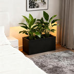 Galvanized Steel Metal Planter 25" L x 11" W x 13" H Rectangular Indoor Black Planter Box Large Outdoor Planters Steel Commercial Residential for Patio, Garden