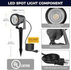 L LOHAS LED 12W Dusk to Dawn Outdoor Lighting, Auto On/Off 3000K Landscape Outdoor Spotlight, IP66 Waterproof Plug in Spot Lights for Yard, Garden, House, Pathway, Plant(2 Pack)