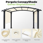 85'' x 208'' Universal Pergola Replacement Cover for Doubleton Steel Pergola L-PG080PST, Waterproof Sunshade Canopy Top for Patio Gazebo, Deck, Porch, Yard, Outdoor Cover Only (Beige)