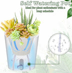 SHENLIU 3" Self Watering Pots, 20 Sets Plastic Self Watering Planters for Indoor Planters with Water Level Indicator and Multiple Vents Perfect for Succulents ﻿House Plants Flowers