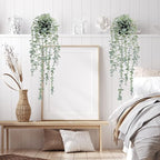COCOBOO 2 Pcs Artificial Eucalyptus Plants Shelf Hanging Fake Plant in Pot for Wall Bedroom Home Patio Indoor Outdoor Decor