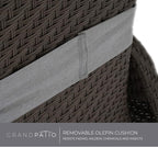 Grand patio Indoor & Outdoor Recliner Chair PE Wicker Patio Recliner with Flip Table Reclining Lounge Chair, Mist Grey