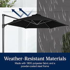 Best Choice Products 10ft Offset Cantilever Hanging Market Patio Umbrella, Smooth 360° Rotation, 8 Sturdy Ribs, Easy Adjustment - Black
