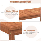 Tangkula Wood Outdoor Coffee Table, 2-Tier Patio Coffee Table with Slatted Hardwood Tabletop & Storage Shelf, Rectangle Wood Table for Deck, Garden, Balcony, Indoor or Outdoor Use (Natural)