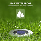 4.6inch Solar Lights Outdoor Waterproof,12Pack Solar Lights for Outside,Solar Garden Lights Landscape Lighting for Patio Pathway Lawn Yard Deck Driveway Walkway(White Light)