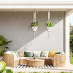 Mkono 2 Packs 43 Inch Macrame Plant Hanger Large for up to 12 Inch Pot Extra Long Hanging Plant Holder Hanging Planter Basket for Indoor Outdoor Boho Home Decor(POTS NOT Included)