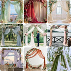 Arch Drape Curtain Fabric in Sage Chiffon, 2 Pieces, 29 in x 6 Yd