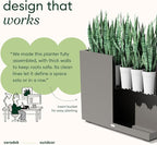 Veradek Block Series Span Plastic Planter - Tall Rectangular Planter for Indoor or Outdoor Patio/Porch, Gray, 24.25 in Height, 12 in Width, 30 in Length
