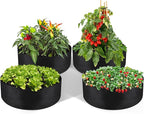 LBTING 4Pcs 30 Gallon Plant Grow Bags, Fabric Raised Planting Bed Heavy Duty Non-Woven Fabric Planter Pots for Garden Vegetables Flowers