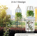 100% Metal Obelisk Garden Trellis 5.5 Feet Tall Sturdy Plant Support for Climbing Vines and Flowers Stands,1pc Upgrade (Bronze, Medium)