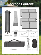 Garveelife 11x11 Pop Up Gazebo Tent with Mosquito Netting, Outdoor Canopy Shelter Easy Setup, Water & UV Resistant - Khaki