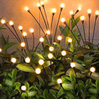 Solar Garden Lights,Solar Firefly Lights,8 Pack 64 Heads Solar Lights Outdoor Decorative,Sway by Wind, High Flexibility Iron Wire & Heavy Bulb Base,Yard Patio Pathway Lawn