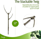 Stackable Plant Support Stakes, Indoor & Outdoor Houseplant Stem Support, Garden Accessories, Durable Trellis Alternative for Climbing & Potted Plants - Moonstone, 10 Pack, 17" L