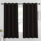 NICETOWN Blackout Curtain Panel 63 inch Long for Window - Thermal Insulated Solid Grommet Blackout Drape for Bedroom Living Room Kitchen (Single Panel, 52W x 63L, Brown)