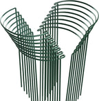 HiGift 16 Pack Plant Support Stakes, Half Round Metal Garden Plant Stake Indoor Peony Cages and Supports, Green Plant Support Ring Border for Tomato,Hydrangea,Flower Outdoor (10" Wide x 15.8" High)