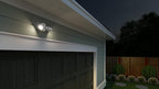 Lithonia Lighting HomeGuard 2-Light LED Outdoor Flood Lights, Outdoor LED Lights, Dusk to Dawn Sensor, Adjustable Lumens, Selectable Color, Round Heads, White (HGX LED 2RH ALO SWW2 120 PE WH M2)