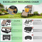 Suteck Oversized Zero Gravity Chair,29In XL Lounge Chair w/Removable Cushion&Headrest, Reclining Camping Chair w/Upgraded Lock and Footrest, Reclining Patio Chairs Recliner for Indoor Outdoor