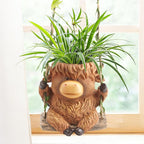 Swing Highland Cow Hanging Planters for Indoor Plants, Cute Small Planter Pot for Indoor Outdoor Plants, Succulent Pots with Drainage Hole, Unique Funny Hanging Plant Flower Pot, Gift Ideas