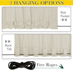 NICETOWN 2 Panels Weighted Blackout Curtains Patio Waterproof Outdoor Curtains, Thermal Insulated Top & Bottom Grommet & Back Tab Wind-Break Drapes Privacy for Pergola, W52 by L95, Light Beige