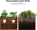 Cor Ten Steel Planters – 32x12x24H Inch Rectangular Planter Box | Weather-Resistant Design for Garden, Patio, or Porch (Rustic)