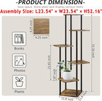 AZERPIAN Plant Stand 6 Tier Indoor Metal Flower Shelf for Multiple Plants Corner Tall Flower Holders for Patio Garden Living Room Balcony Bedroom, Black