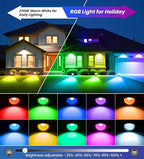 MEIKEE 15W RGB Landscape Spot Lights Outdoor, RGBW Color Changing Landscape Lighting with Remote Control, IP66 Pathway Lights for Christmas Halloween Party Festival Decoration (8 Pack)