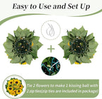 Artificial Flowers Yellow Silk Sunflower Half Ball Centerpiece with Zip Ties