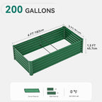 YITAHOME 6x3x1.5ft Large Raised Garden Bed Kit, Galvanized Metal Planter Box with Gloves, Green