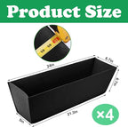 Adnee 4 Pcs 24 Inch Fabric Plant Window Box Liners-Rectangular Non-Woven Planter Basket Liner-Black Felt Flower Hanging Basket for Outdoor Garden Wall Hanging Planter Flower Vegetables