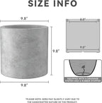 Kante 9.8" Dia Round Concrete Planter, Modern Style Large Cylindrical Plant Pot with Drainage Hole and Rubber Plug for Indoor Outdoor Patio, Natural Concrete