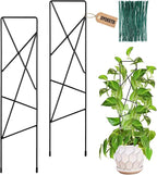 17.5 Inch Indoor Plant Trellis for Climbing Plants,Metal Trellis,Small Garden Trellis for Potted Plants,Plant Stakes for Indoor Plants Accessories Hoya,Flower,Plant Support (Star-Metal)