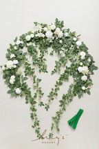 Artificial Wedding Arch Flower Garland 6.5 ft Silk White Sage Green