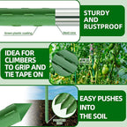 Garden Stakes 16 Inch 70 Pack, Diy 4ft 5ft 6ft 7ft 8ft Tomato Stakes Plastic Coated Metal Plant Sticks Stakes Supports with 40 Connectors 30 Rotatable Clips for Indoor Outdoor Plants Vegetable