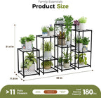 Bamworld Plant Stands Indoor 4 Sets Plant Shelves Outdoor Metal Plant Holder for Multiple Plants Flower Stands Window