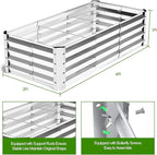 Highpro Galvanized Raised Garden Bed Kit, 4×2×1ft Planter Box for Outdoor Gardening and Planting, Large Bottomless Metal for Vegetables, Herb, Fruits, Flower, Silver
